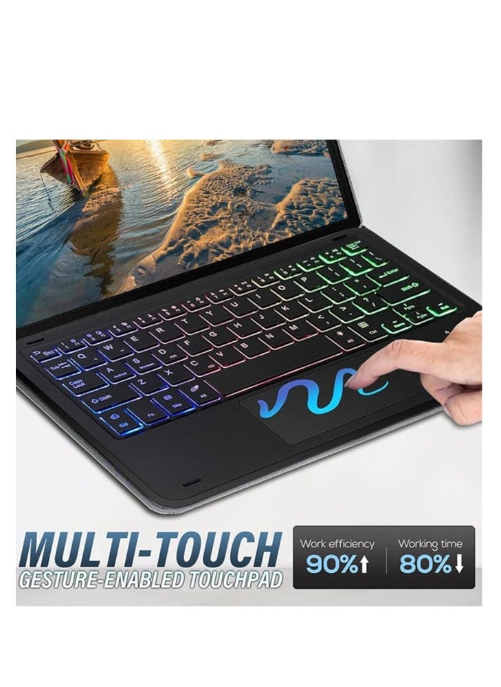 Generic - Backlit Touchpad Keyboard Case for Xiaomi Redmi Pad SE 11 inch 2023, 3-Zone Backlit Wireless Trackpad Keyboard with Protective Slim Stand Cover Case for 11” Redmi Pad SE 2023 Release - Image 1