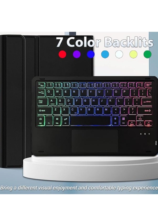 Generic - Backlit Touchpad Keyboard Case for Xiaomi Redmi Pad SE 11 inch 2023, 3-Zone Backlit Wireless Trackpad Keyboard with Protective Slim Stand Cover Case for 11” Redmi Pad SE 2023 Release - Image 1