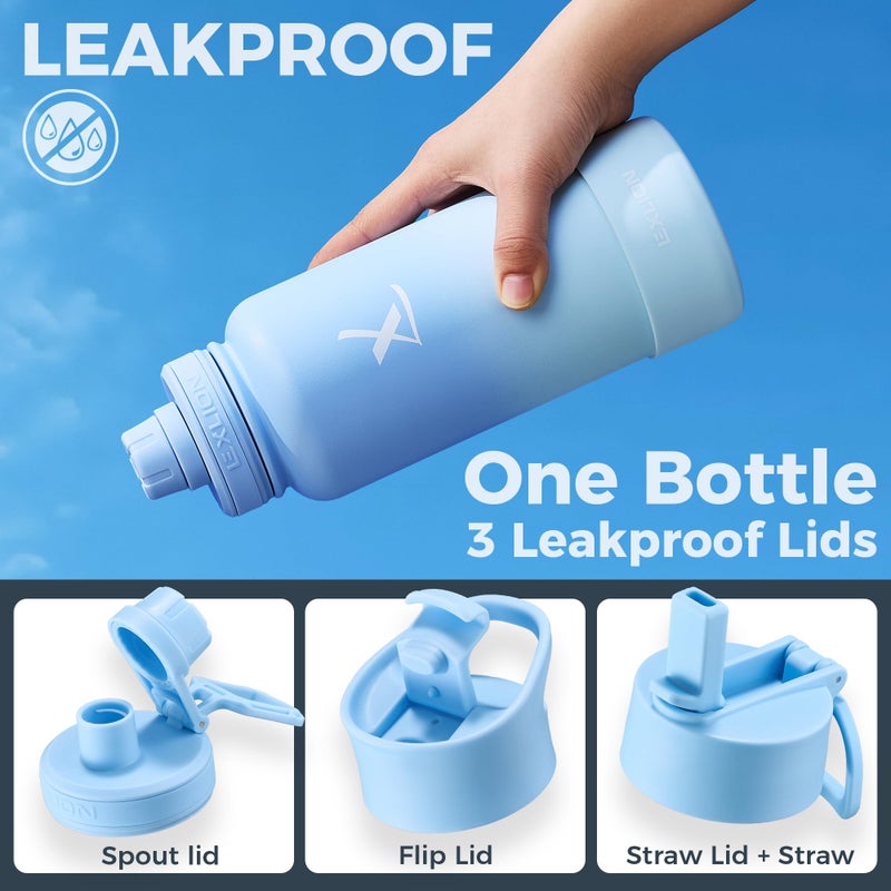 Lexlion Tea Infuser Water Bottle 22 Oz â€“ Triple Wall Insulated Stainless Steel, Loose Leaf & Fruit Strainer, 3 Leakproof Lids, BPA-Free Silicone Sleeve, Reusable Thermal Mug - Image 5