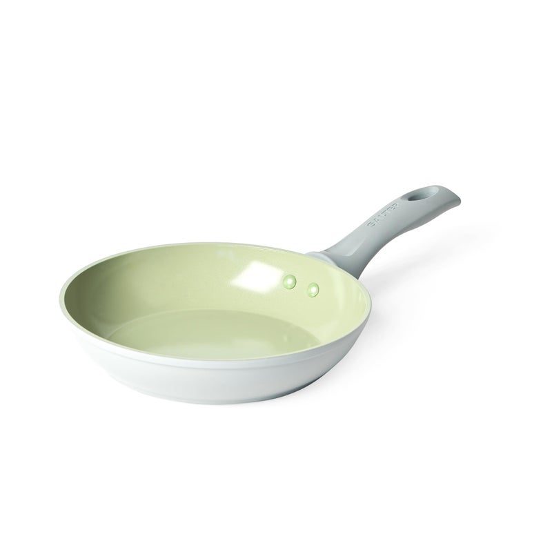 Salter Earth 20cm Frying Pan  Healthy Ceramic NonStick Coating PFASFree Induction Cookware Small Aluminium Egg Pancake Cooking Skillet Easy Clean PFOAPTFEFree Stay Cool Handle Green