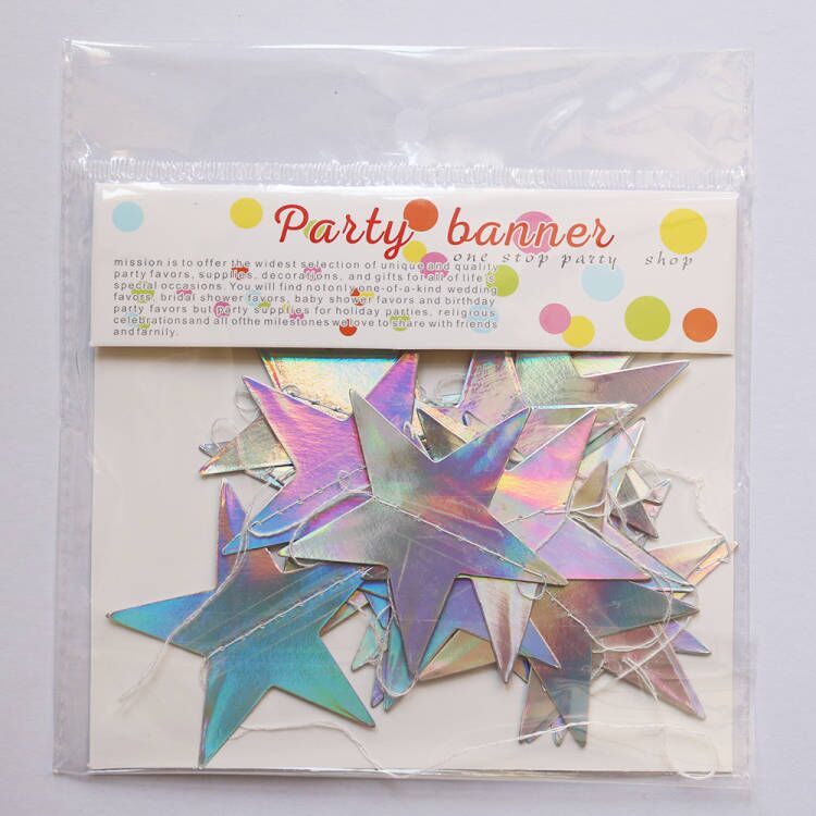 2.4M Laser Five-Pointed Star Disc Latte Art Mirror Gold And Silver Five-Pointed Star Birthday Latte Art Pendant Decoration - Image 4