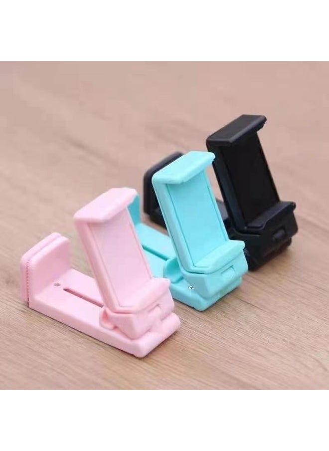 Desktop Lazy Mobile Phone Bracket Lifting Folding Rotating Clip Multifunctional Adjustable Casual Clip Universal Bracket-Color:Black - Image 1
