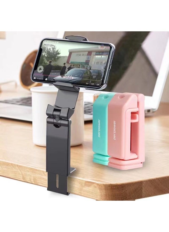 Desktop Lazy Mobile Phone Bracket Lifting Folding Rotating Clip Multifunctional Adjustable Casual Clip Universal Bracket-Color:Black - Image 2