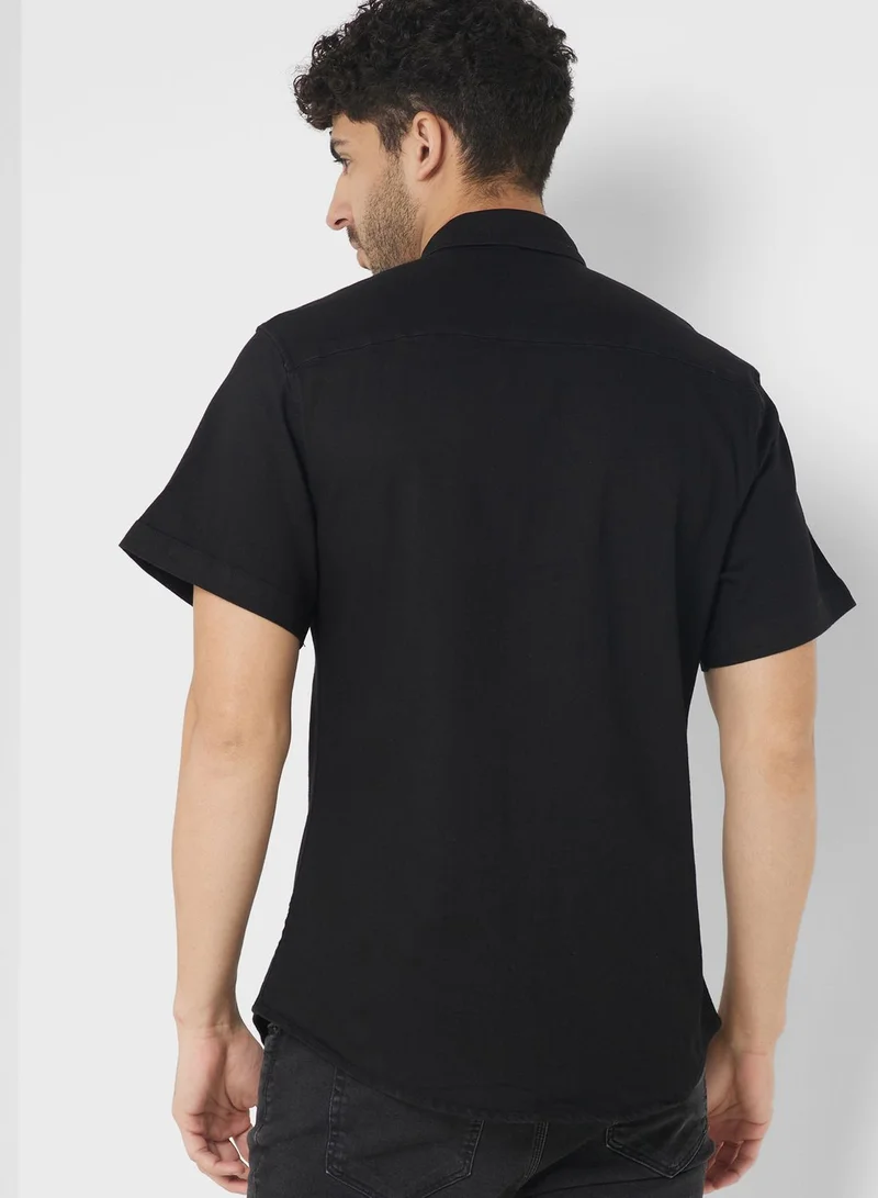 سفنتي فايف Skinny Fit Half Sleeve Shirt