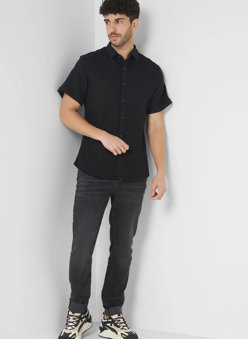 سفنتي فايف Skinny Fit Half Sleeve Shirt