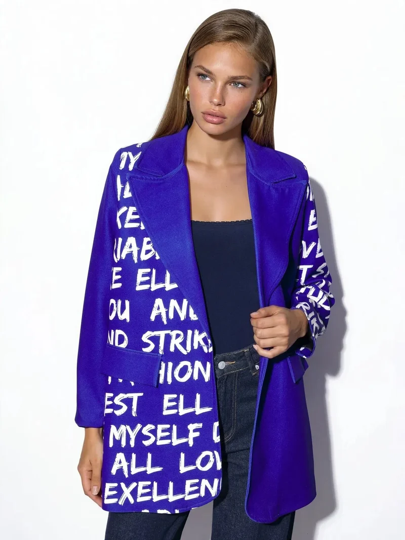 Jennyfer Oversized Crepe Blazer Jacket