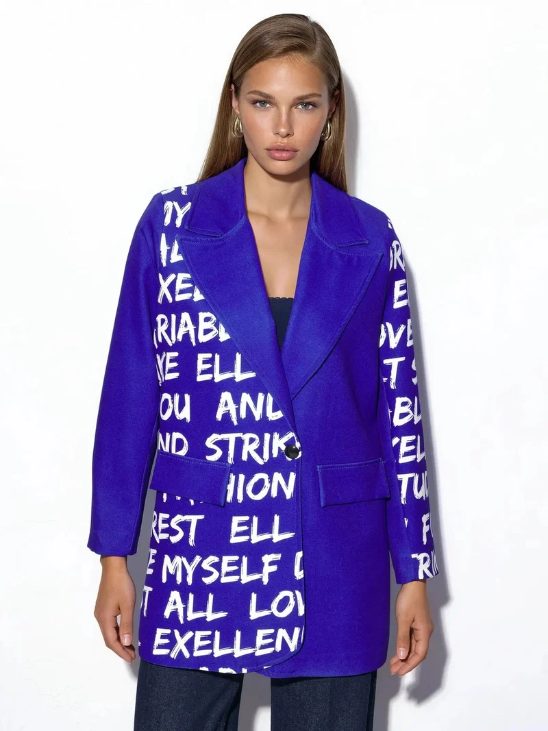 Jennyfer Oversized Crepe Blazer Jacket