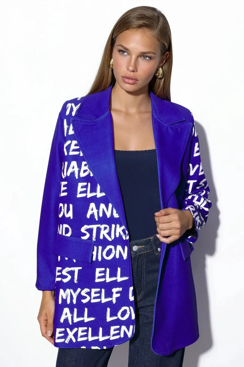 جينيفر Oversized Crepe Blazer Jacket