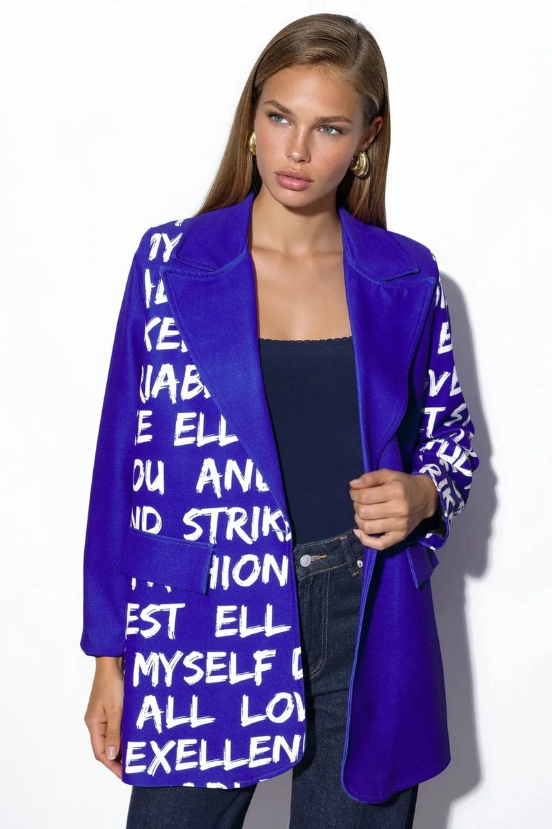 Jennyfer Oversized Crepe Blazer Jacket - Image 1