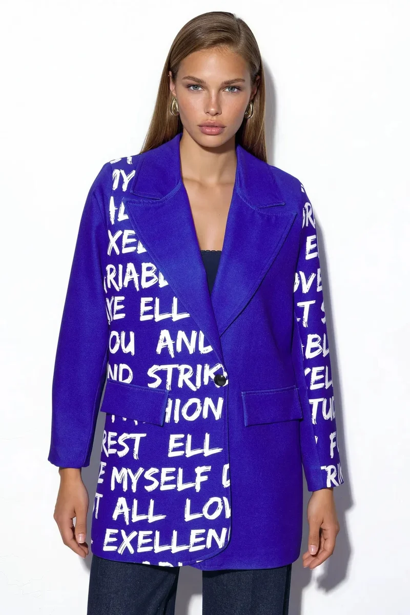 جينيفر Oversized Crepe Blazer Jacket