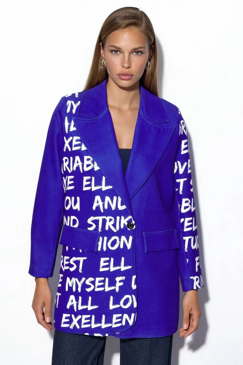 Jennyfer Oversized Crepe Blazer Jacket - Image 2