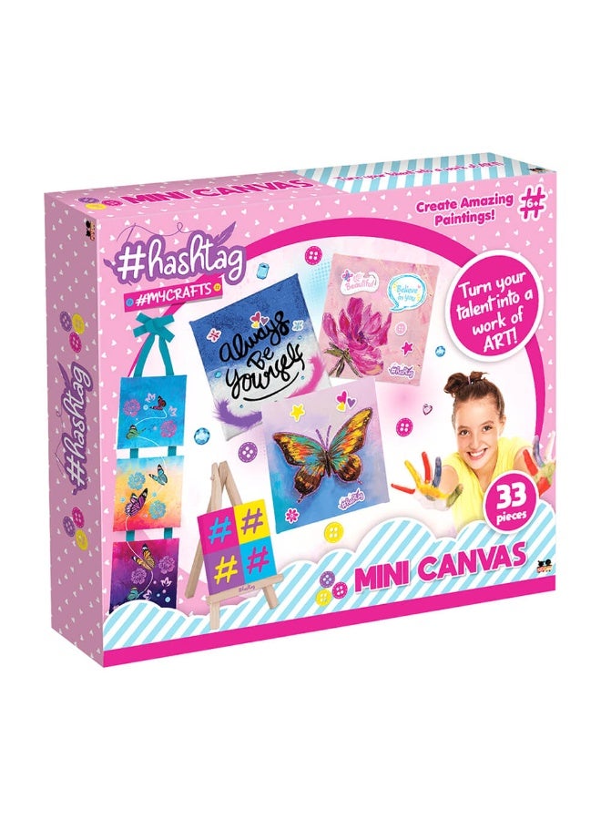 Hashtag My Craft Mini Canvas Paint Set (33 Pieces) - Image 1