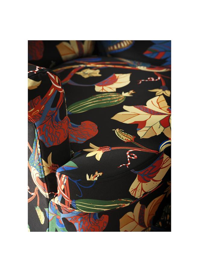 Zaboon Slipcover For Wing Chair, Stigsbo Multicolour/Black - Image 4