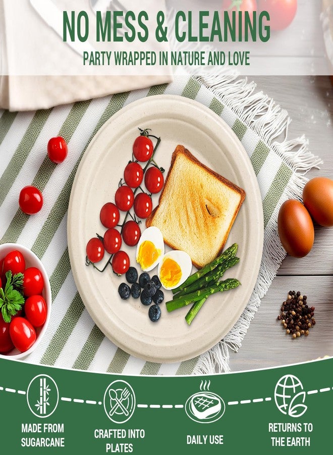 LANLISA 75 Pack Small Compostable Paper Plates 6 inch, Heavy-Duty Dessert Plates Disposable for Appetizer Snack, Biodegradable Bagasse, Brown - Image 4