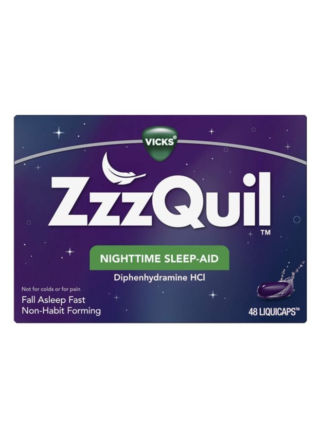 Vicks ZzzQuil Nighttime Sleep Aid LiquiCaps 48 Caps - Image 1