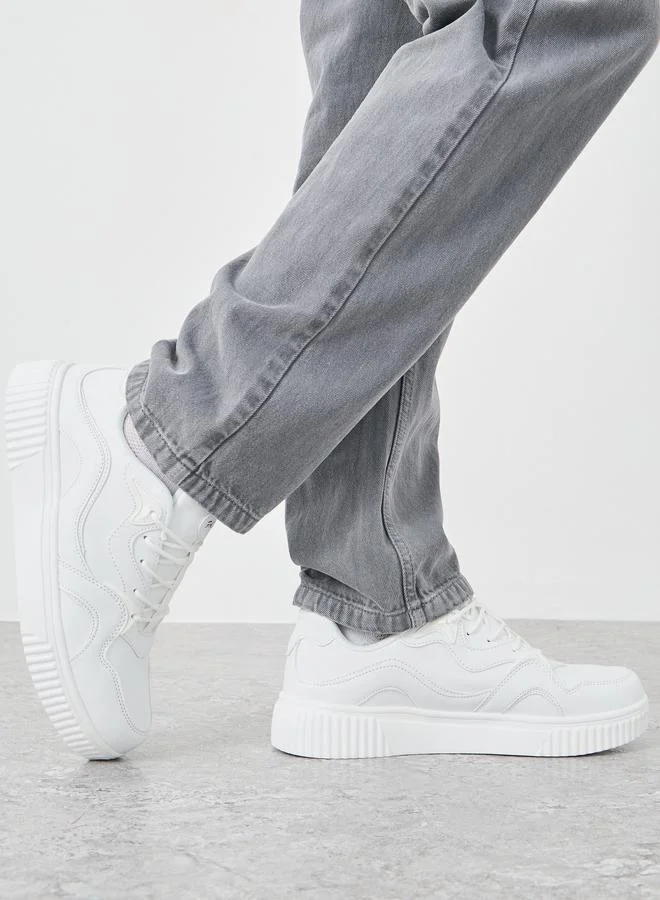 Styli Styli Skateboard Platform Sole Lace Up Sneakers