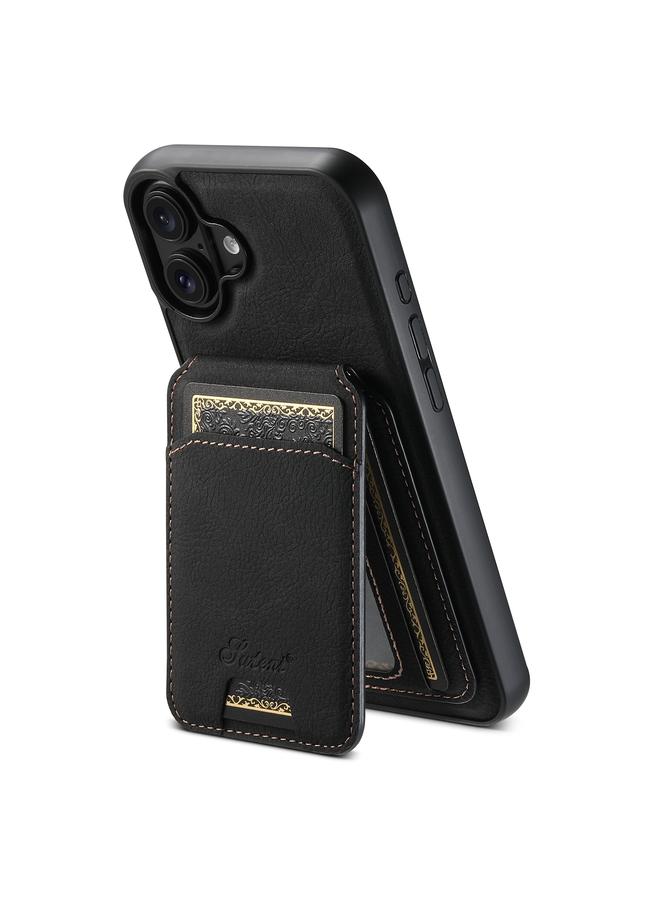 Suteni Case For iPhone 16 H16 Litchi Texture Leather Detachable Wallet Back Phone Case - Image 1