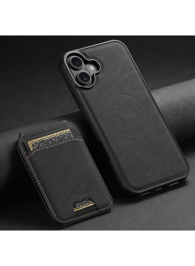 Suteni Case For iPhone 16 H16 Litchi Texture Leather Detachable Wallet Back Phone Case - Image 2