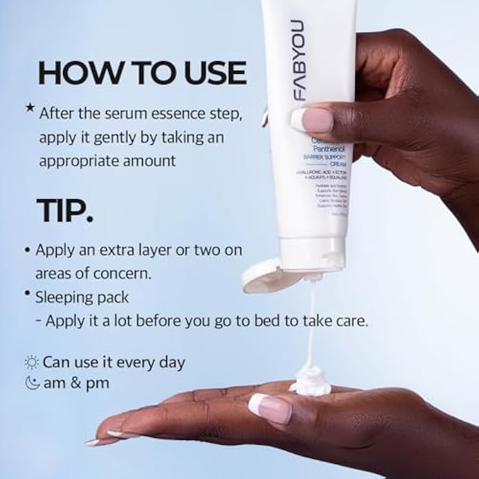 Fabyou Ceramide Panthenol Barrier Support Moisturizer 2.71 fl oz - Long-lasting Hydration & Soothing for Dry & Sensitive Skin, Strengthens Barrier with 8 Types of Hyaluronic Acid, Korean Skincare - Image 5