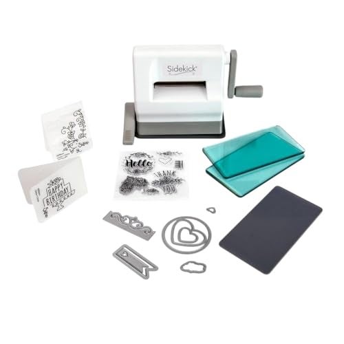 Sizzix Sidekick Starter Kit 661770 Portable Manual Die Cutting & Embossing Machine for Arts & Crafts, Scrapbooking & Cardmaking, 6.35 cm Opening, 2.5" Opening, White - Image 1