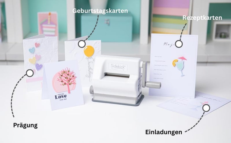 Sizzix Sidekick Starter Kit 661770 Portable Manual Die Cutting & Embossing Machine for Arts & Crafts, Scrapbooking & Cardmaking, 6.35 cm Opening, 2.5" Opening, White - Image 3