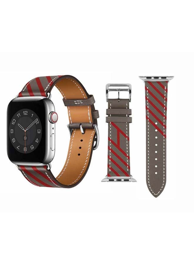 Perfii Replacement Band For Apple Watch Series 6/SE/5/4/3/2/1 Grey/Red - Image 1
