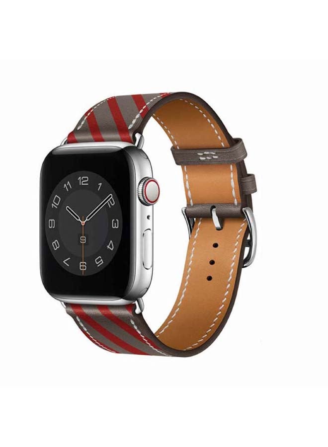 Perfii Replacement Band For Apple Watch Series 6/SE/5/4/3/2/1 Grey/Red - Image 2