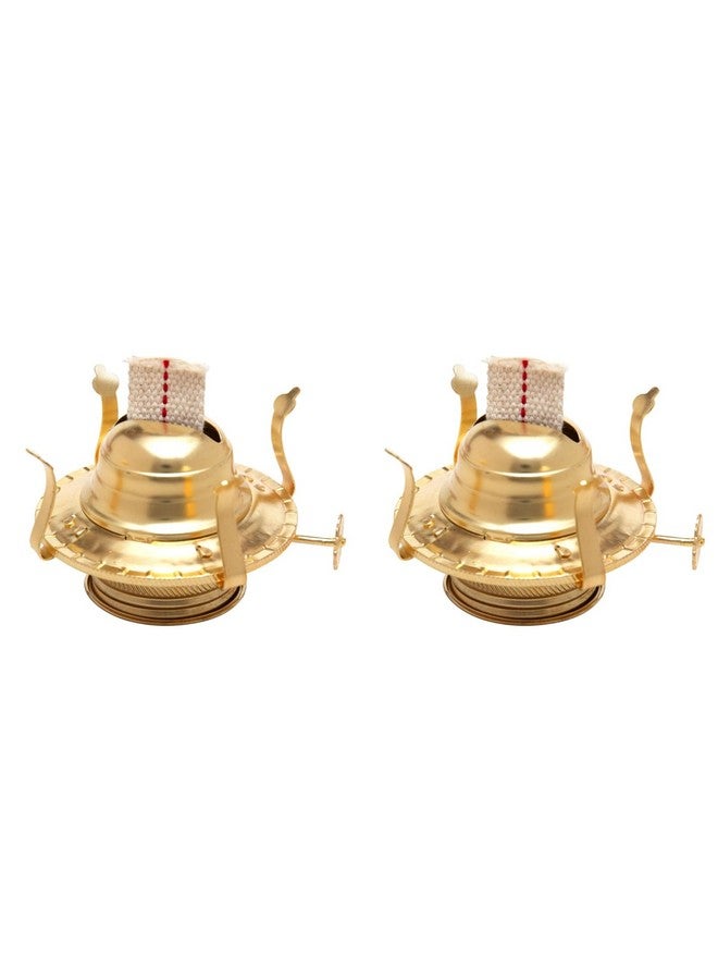 Creative Hobbies Brass Plated Oil Burner With Cotton Wick - Replacement For Antique Kerosene Lamps | 2 Pack - Image 1