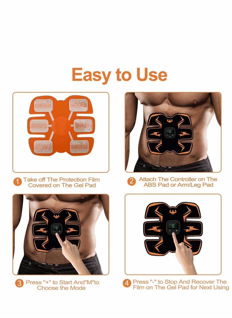 Excefore - Muscle Toner, Abdominal Toning Belt Fit for Body Arm - Abs Trainer Muscle Toner - EMS Muscle Stimulator - Electrical Muscle Stimulation Abs Stimulator at Home Office Gymnasium, 10 pcs Free Gel Pads - Image 1