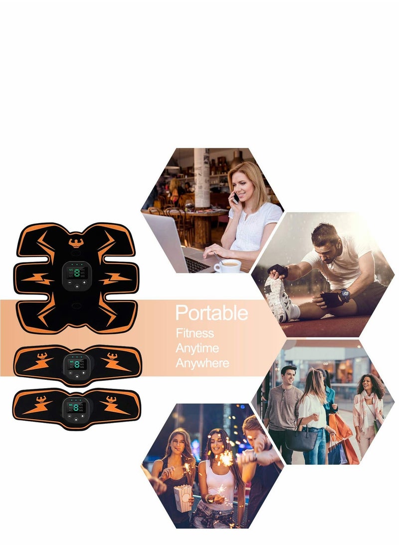 Excefore - Muscle Toner, Abdominal Toning Belt Fit for Body Arm - Abs Trainer Muscle Toner - EMS Muscle Stimulator - Electrical Muscle Stimulation Abs Stimulator at Home Office Gymnasium, 10 pcs Free Gel Pads - Image 1