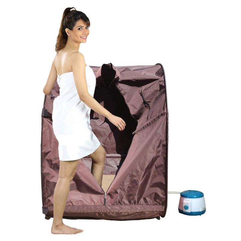 Kawachi Kawachi Portable Steam Sauna Bath for Health and Beauty Spa at Home Chocolate Brown  - Image 3