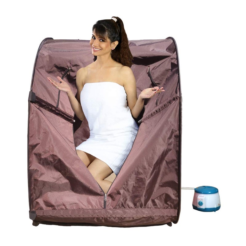 Kawachi Kawachi Portable Steam Sauna Bath for Health and Beauty Spa at Home Chocolate Brown  - Image 4