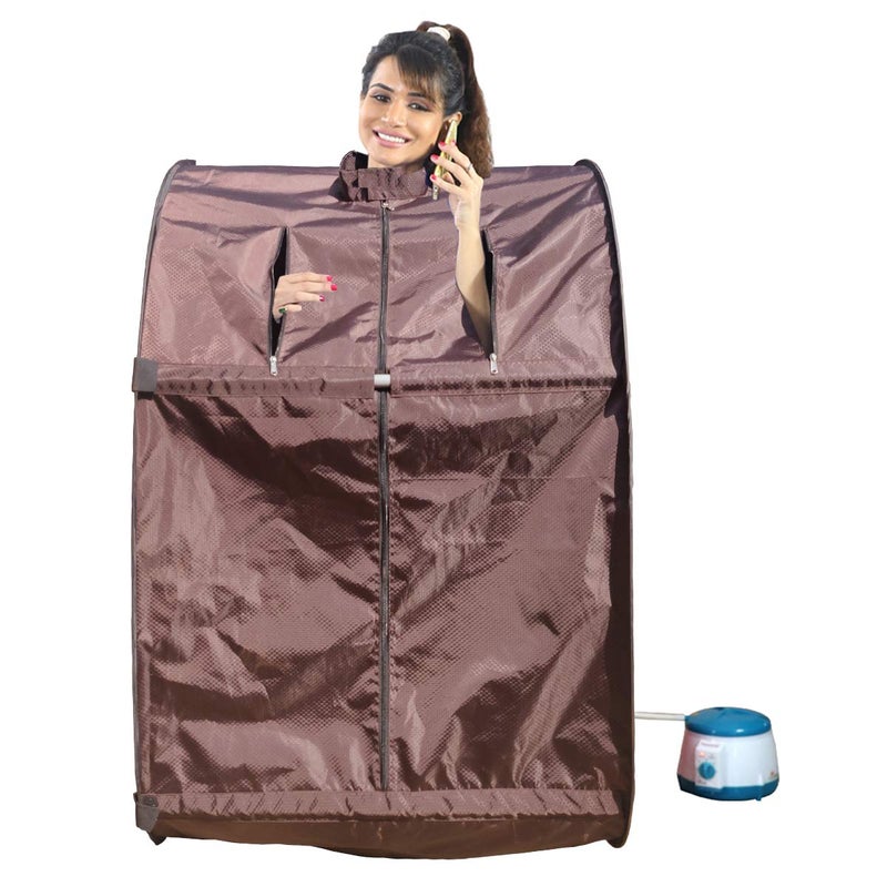 Kawachi Kawachi Portable Steam Sauna Bath for Health and Beauty Spa at Home Chocolate Brown  - Image 5