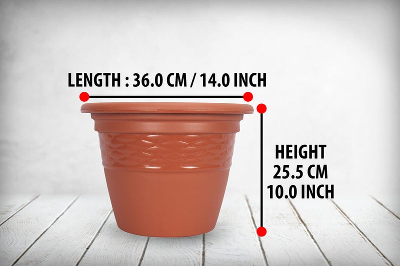 Halsey Clean Home Round Virgin Plastic Modern Design Durable Plastic Plant Pot for Gardening (Pack of 4) (POTS ONLY, LARGE-09 INCH) - Image 2