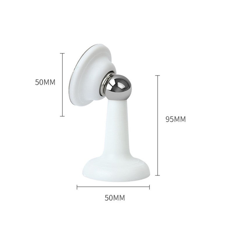 Non-Perforated Door Suction: White High-Quality Silicone Anti-Collision Design - Strong Magnetic Core Reliable Holding Power - No-Drill Easy Installation Ground Suction Door Stopper for Home Office Ho - Image 2