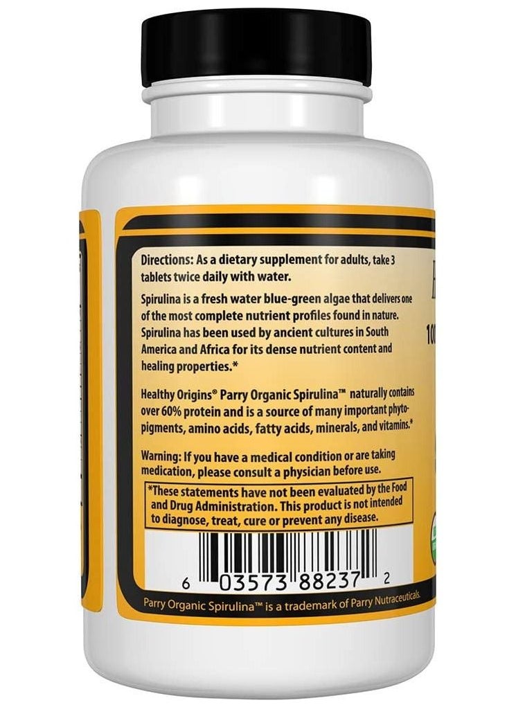 Healthy Origins - Organic Spirulina 500 mg Dietary Supplement - 360 Tablets - Image 1