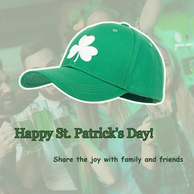 FGSS Shamrock-Green Baseball-Cap for Men-Women - St Patrick's Outdoor Sun Hat Breathable Sports Golf Peaked Hat - Image 2