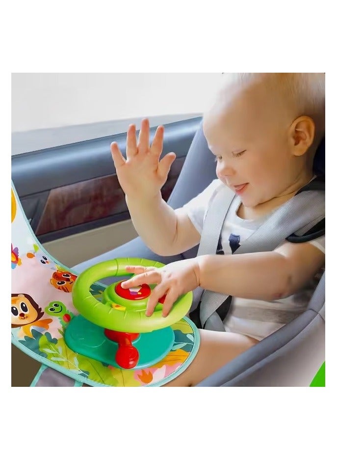 bellanina Car Seat Steering Wheel Toy with Music, Lights, and Driving Sounds for Engaged Trave  - Image 1