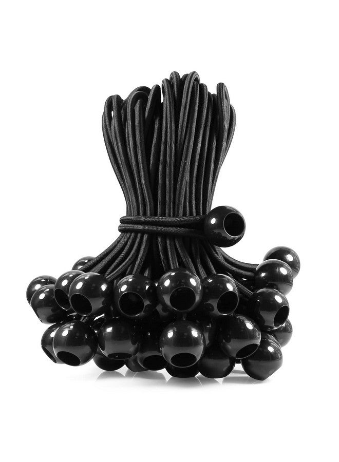 Joneaz Bungee Balls 6 Inch,Black Bungee Cord for Canopy Tarp, UV Resistant,50-Piece - Image 1
