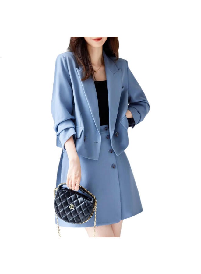 dme "Mira Rad" Windbreaker Suit - Autumn Suit Collar Top And Skirt Set For Women - Image 1