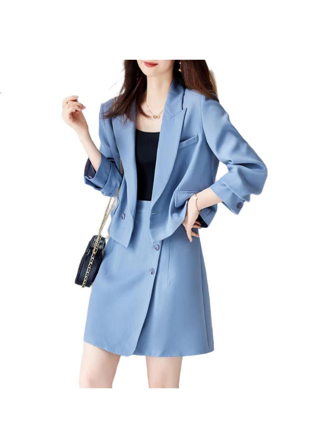 dme "Mira Rad" Windbreaker Suit - Autumn Suit Collar Top And Skirt Set For Women - Image 3