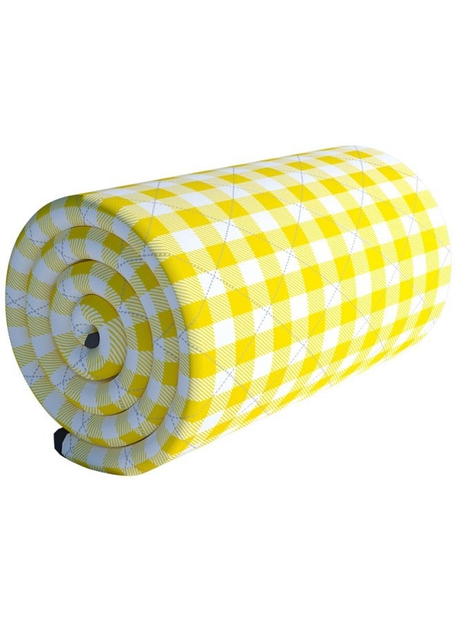Generic Yellow stripes Oversized Picnic and Beach Blankets Pads Thickened Double Layer Sandproof Waterproof Pads Portable Camping Pads Outdoor Pads Tent Sleeping Pads Striped Thickened Picnic Pads  - Image 1