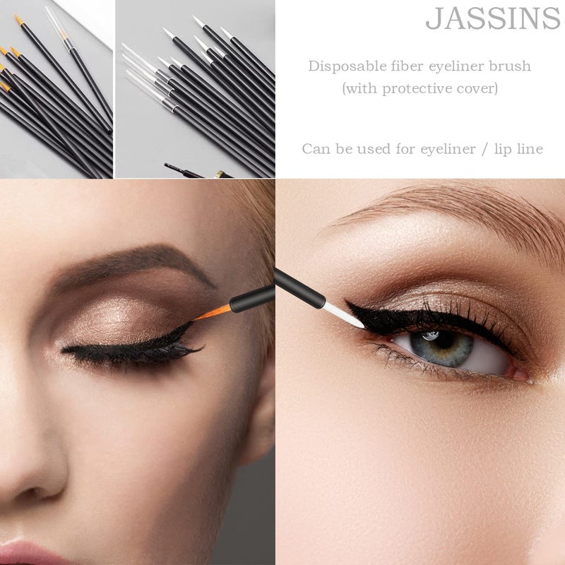 JASSINS 300 قطعة مجموعة أدوات مكياج قابلة للاستخدام مرة واحدة، فرشاة حواجب/فرشاة ماسكارا/أدوات تطبيق الشفاه/أدوات تطبيق ظلال العيون/فرشاة كحل، ملحقات مكياج جاسينس القابلة للاستخدام مرة واحدة مع صندوق تنظيم - Image 5