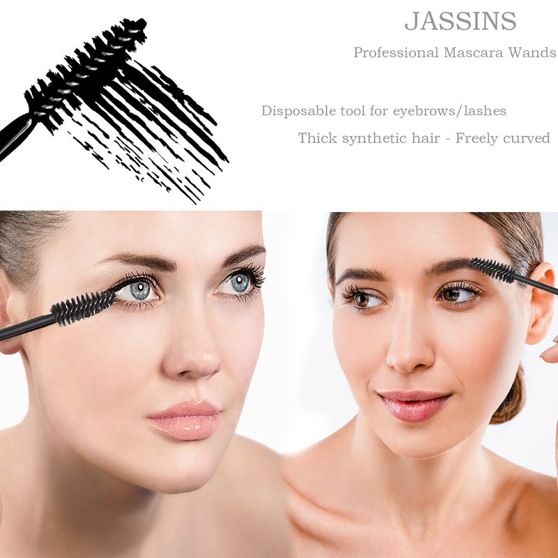 JASSINS 300 قطعة مجموعة أدوات مكياج قابلة للاستخدام مرة واحدة، فرشاة حواجب/فرشاة ماسكارا/أدوات تطبيق الشفاه/أدوات تطبيق ظلال العيون/فرشاة كحل، ملحقات مكياج جاسينس القابلة للاستخدام مرة واحدة مع صندوق تنظيم - Image 4