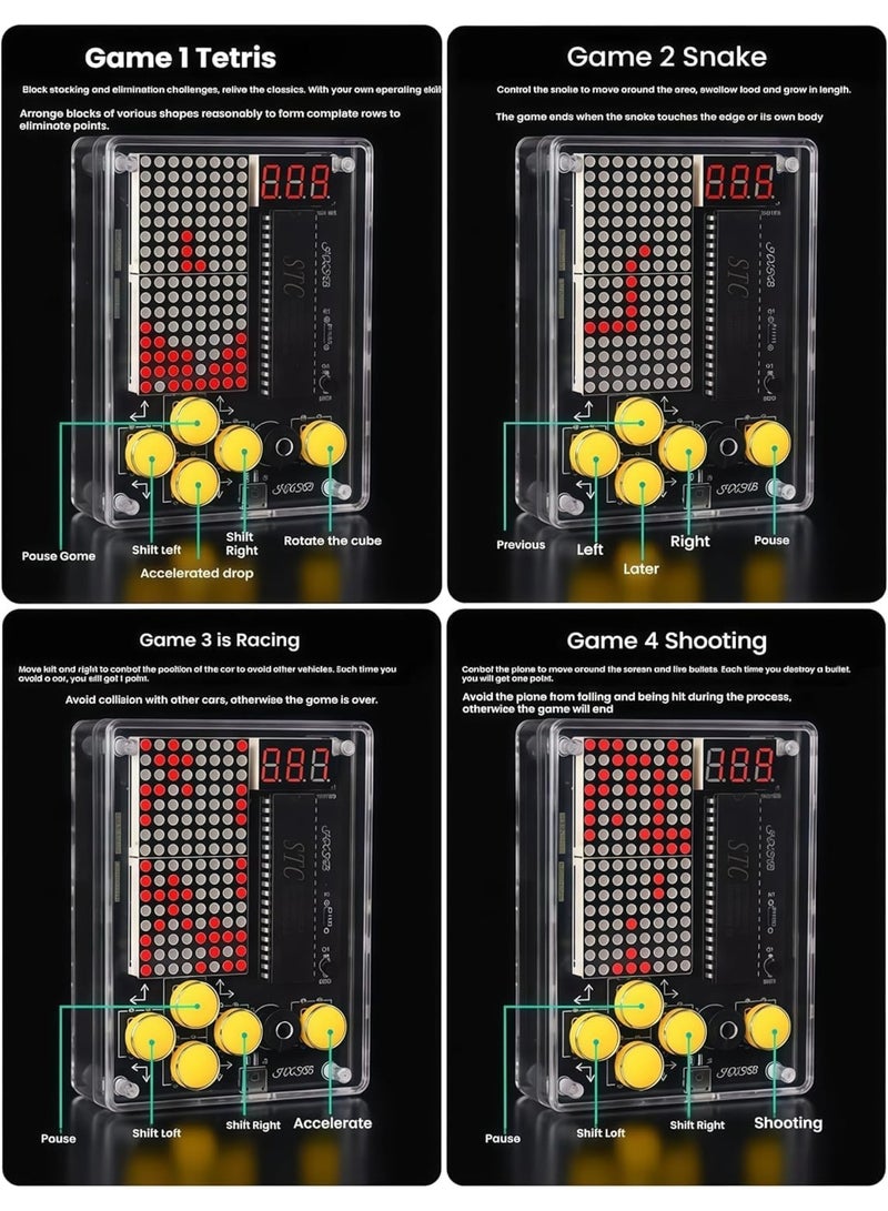 SYOSI DIY Retro Pixel Game Kit, 7-in-1 Electronic Soldering Project Console with Case for STEM Learning, Kids and Teens Educational Soldering Practice, Creative Gift for Friends - Image 3