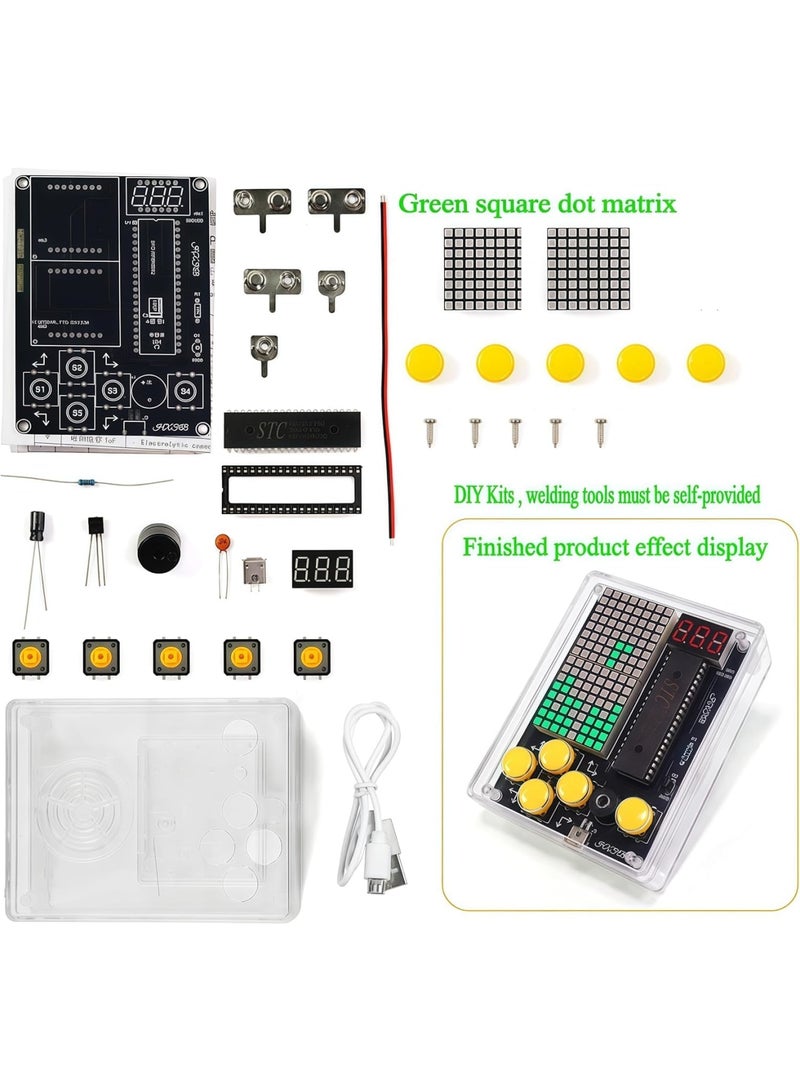 SYOSI DIY Retro Pixel Game Kit, 7-in-1 Electronic Soldering Project Console with Case for STEM Learning, Kids and Teens Educational Soldering Practice, Creative Gift for Friends - Image 2