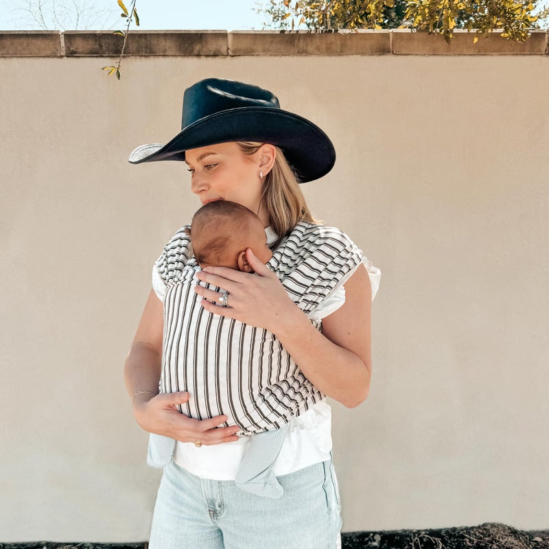 Moby Baby Wrap Carrier Classic for Newborns to Toddlers (8-33lbs), Infant Sling Carrier, Lightweight & Hands Free Design, Adjustable for All Body Types (Heirloom Stripe) - Image 4