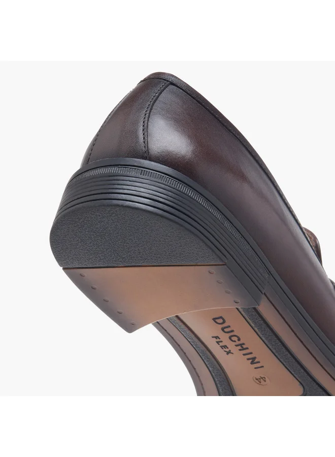 DUCHINI Men's Buckle Detail Slip-On Shoes