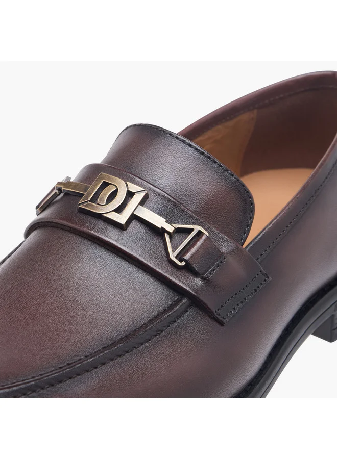 DUCHINI Men's Buckle Detail Slip-On Shoes