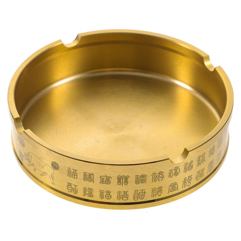 Pure Brass Metal Ashtray Small Size Minimalist Contemporary Desktop Ash Holder Elegant Room Decor - Image 2